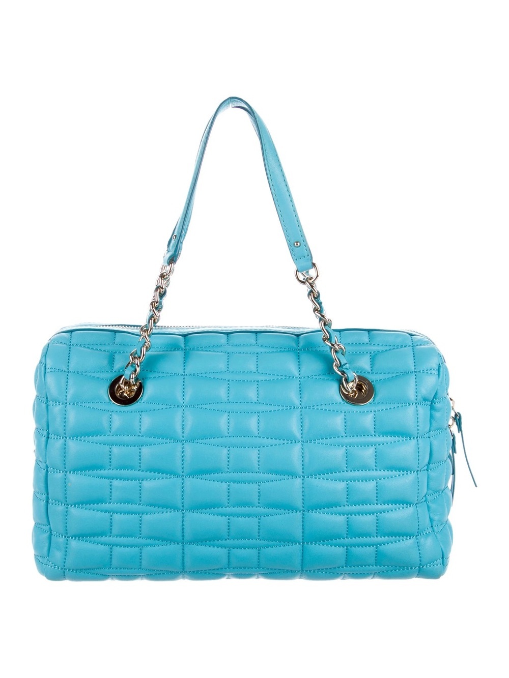 kate spade bright baby blue Quilted Shoulder Bag with Chain Straps